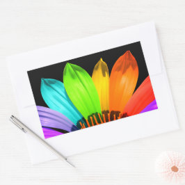 Rainbow-Blume Rechteckiger Aufkleber