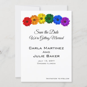 Rainbow-Blume Save the Date-Karte Save The Date