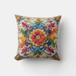 Rainbow-Blume Stickerei mit Blick auf Blumendesign Kissen