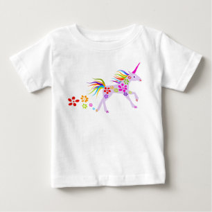 RAINBOW BLUME UNICORN VECTOR ILLUSTRATION BABY T-SHIRT
