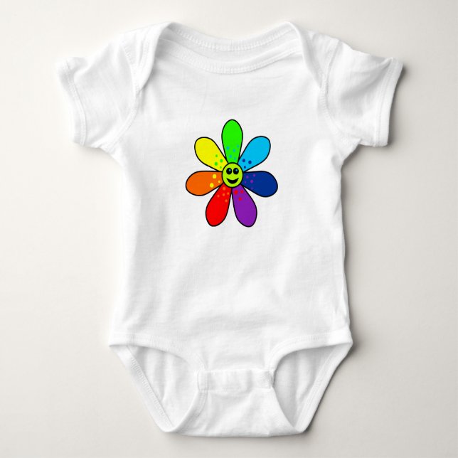Rainbow Blumen Baby Bodysuit Baby Strampler (Vorderseite)