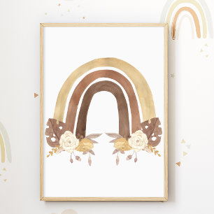 Rainbow Blumen Poster Kids Room Print