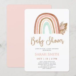 Rainbow Blush pink boho Baby Showgirl Einladung