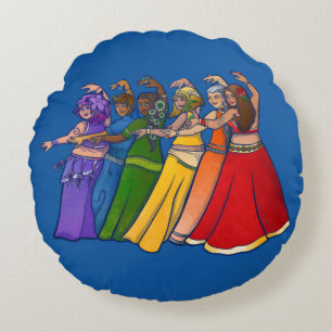 Rainbow Bly Dancer Art Bly Tanz Tanz Rundes Kissen