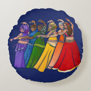 Rainbow Bly Dancer Art Bly Tanz Tanz Rundes Kissen