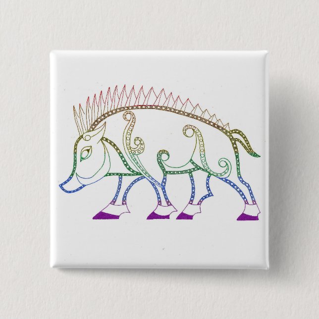 Rainbow Boar Button (Vorderseite)