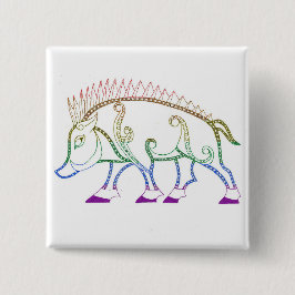 Rainbow Boar Button