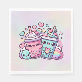 Rainbow Boba Napkins Serviette