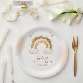 Rainbow Boho Baby Shower Gender Neutral Pappteller