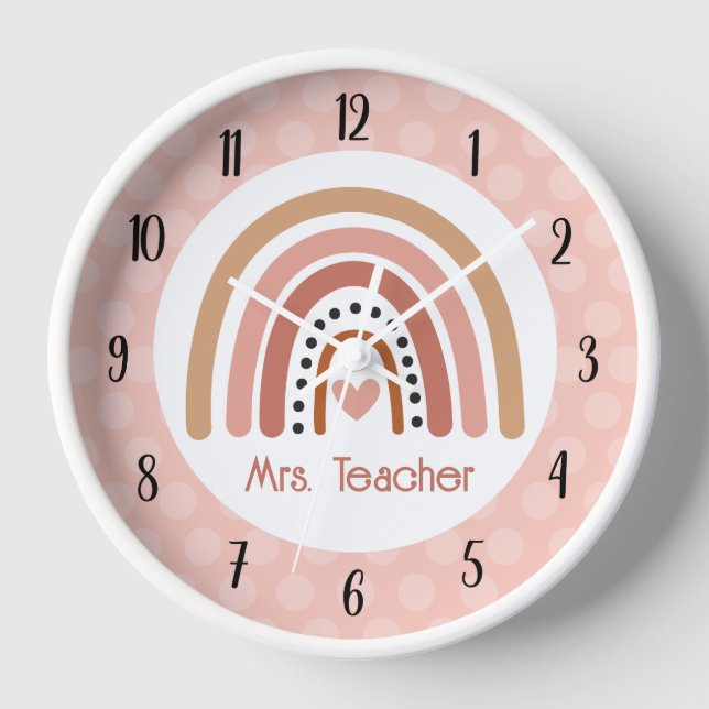 Rainbow Boho Bohemische neutrale, farbige, kundens Uhr (Vorderseite)