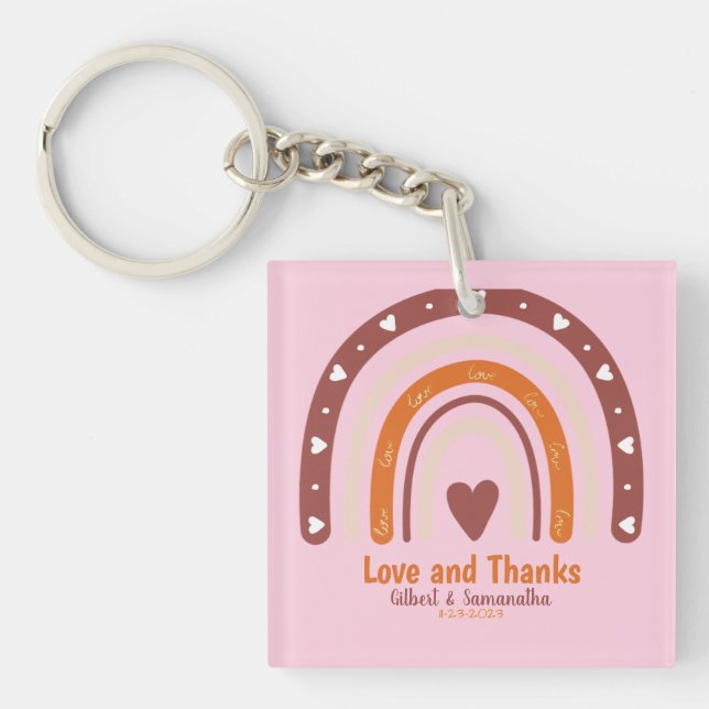 RAINBOW BOHO CHRISTLICHE QUOTE / LIEBE UND VIELEN  SCHLÜSSELANHÄNGER (Vorderseite)