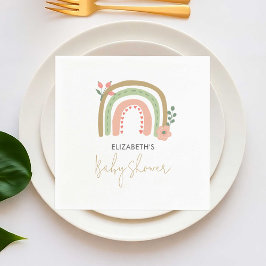 Rainbow Boho Kinderdusche Geruchte Farben Erde Nie Serviette