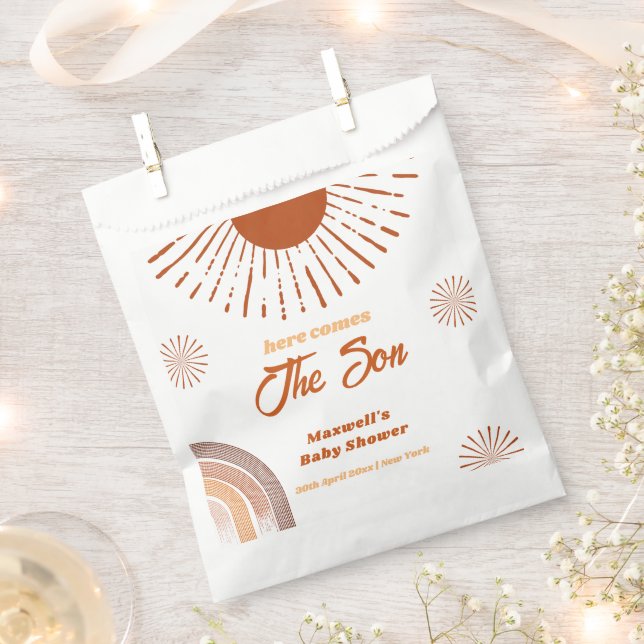 Rainbow Boho kommt hier zur Son Baby Dusche Geschenktütchen (Ausgeschnitten)