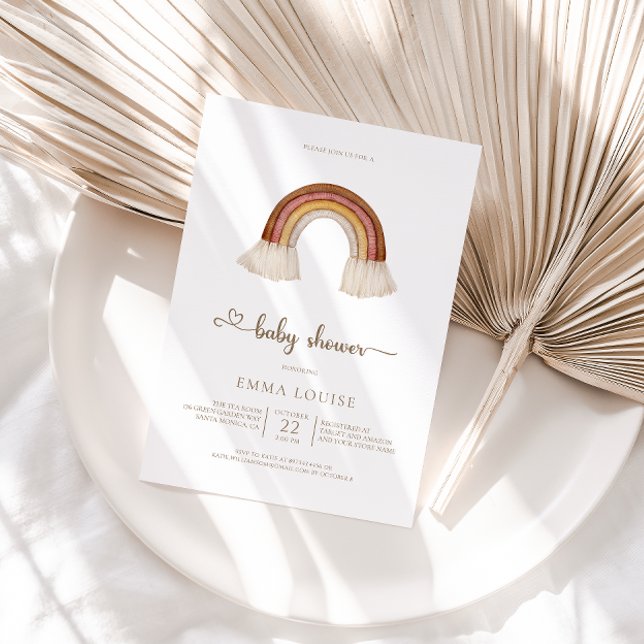 Rainbow Boho Neutral Baby Shower Einladung (Von Creator hochgeladen)