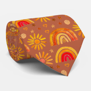 Rainbow Boho Terracotta Herbst Krawatte