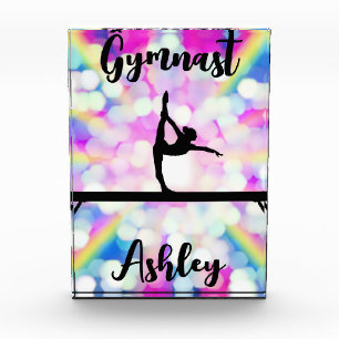 Rainbow Bokeh Blast Gymnastik Beam Personalisiert Fotoblock