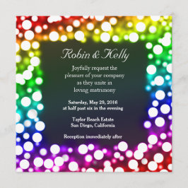 Rainbow bokeh Hochzeit Einladung