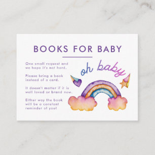Rainbow Book Request Baby Dusche Begleitkarte
