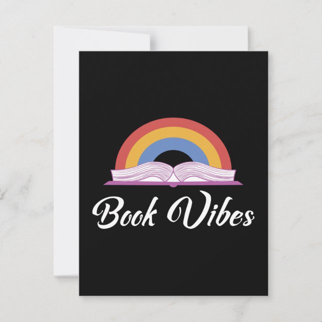 Rainbow Book Vibes Vintag Retro Book Lover (Vorderseite)