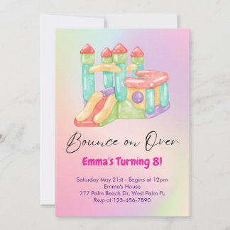 Rainbow Bounce House Party Einladung