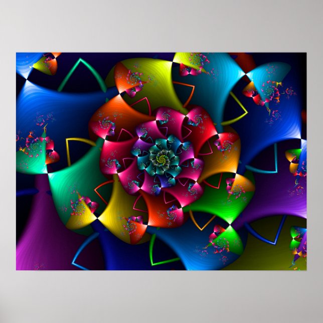 Rainbow Bows Fraktal Poster (Vorne)
