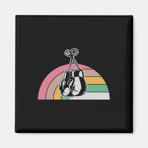 Rainbow Boxing Gloves Retro Style Design Magnet