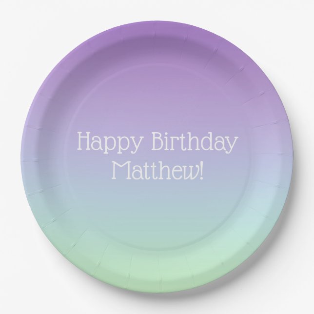 Rainbow Boy Birthday Party Pappteller (Vorderseite)