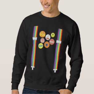 Rainbow Bracks Lgbt 80er Suspenders Kostüm Sweatshirt