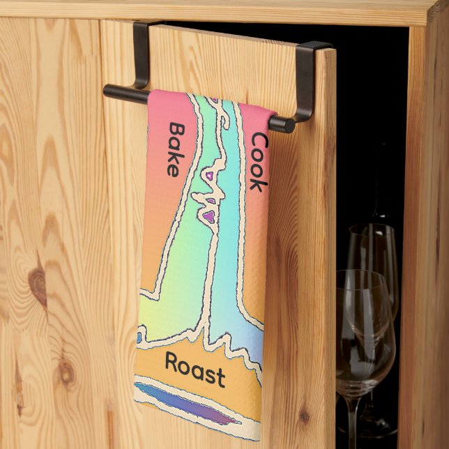 Rainbow Brat Rostbraten Geschirrtuch (Drittel gefaltet)