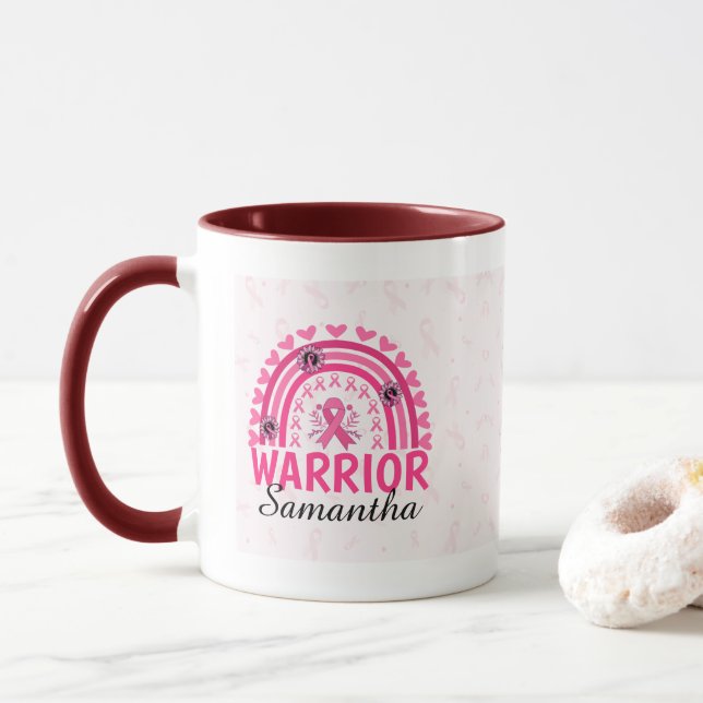 Rainbow Breast Cancer Warrior Tasse (Mit Donut)