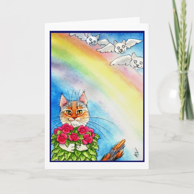 Rainbow Bridge and cats card Karte (Vorderseite)