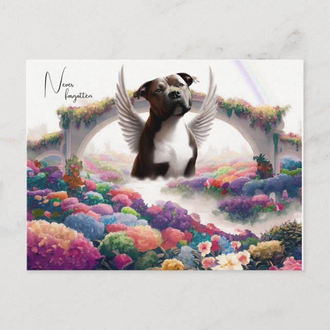 Rainbow Bridge Beileid Keepake Postkarte (Vorderseite)