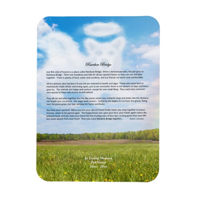 Rainbow Bridge Beileid Magnet (Vertikal)