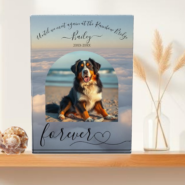 Rainbow Bridge Clouds Memorial Fotoblock (Rainbow Bridge-Clouds Pet Memorial Photo Block)
