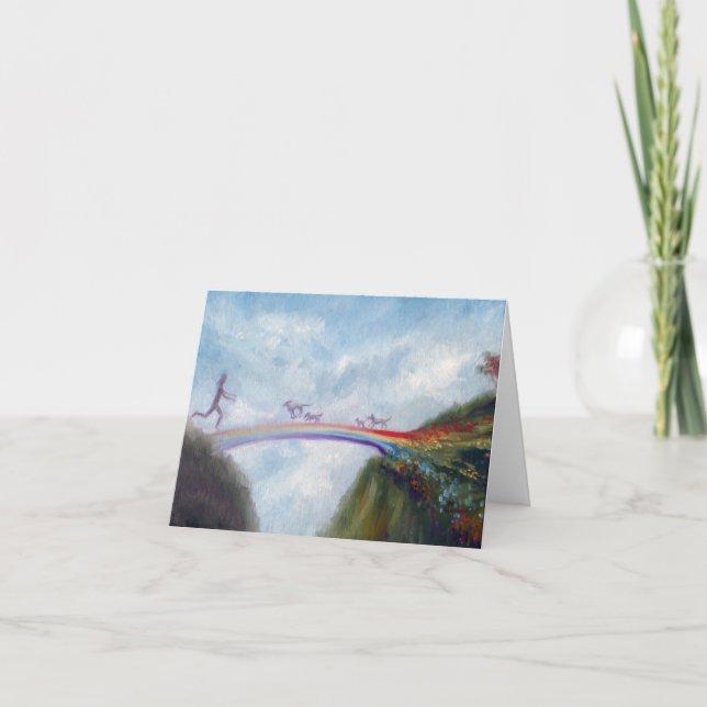 Rainbow Bridge Dog Cat Heaven Card Karte (Vorderseite)