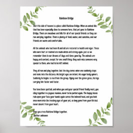 Rainbow Bridge Gedicht Blätter Akzent Poster