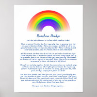 Rainbow Bridge Gedicht für den Verlust von Haustie