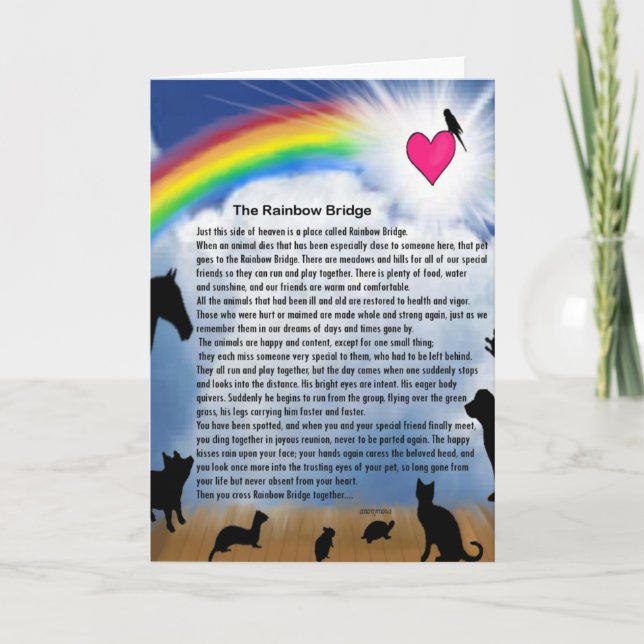 Rainbow Bridge Gedicht Karte (Vorderseite)