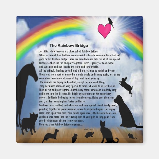 Rainbow Bridge Gedicht Magnet (Vorne)