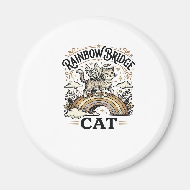 Rainbow Bridge Katze Katze Memorial Regenbogenbrüc Magnet (Vorne)