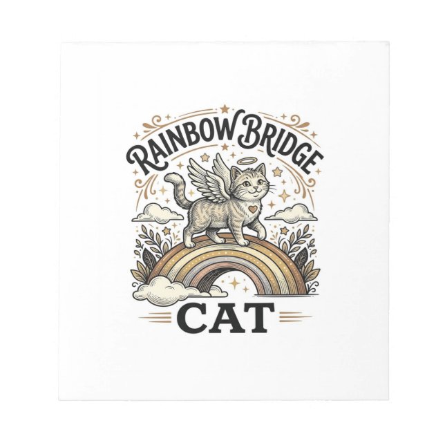 Rainbow Bridge Katze Katze Memorial Regenbogenbrüc Notizblock (Vorderseite)