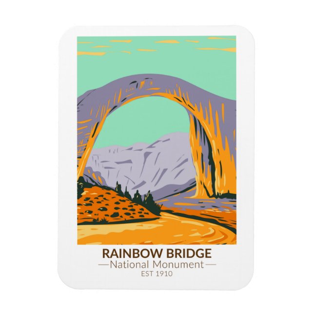 Rainbow Bridge National Monument Utah Vintag Magnet (Vertikal)