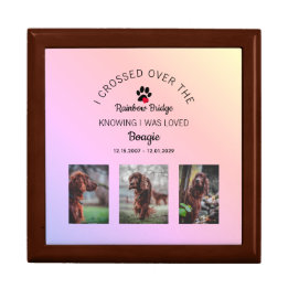 Rainbow Bridge Paw Print Photos Pet Memorial Box Erinnerungskiste