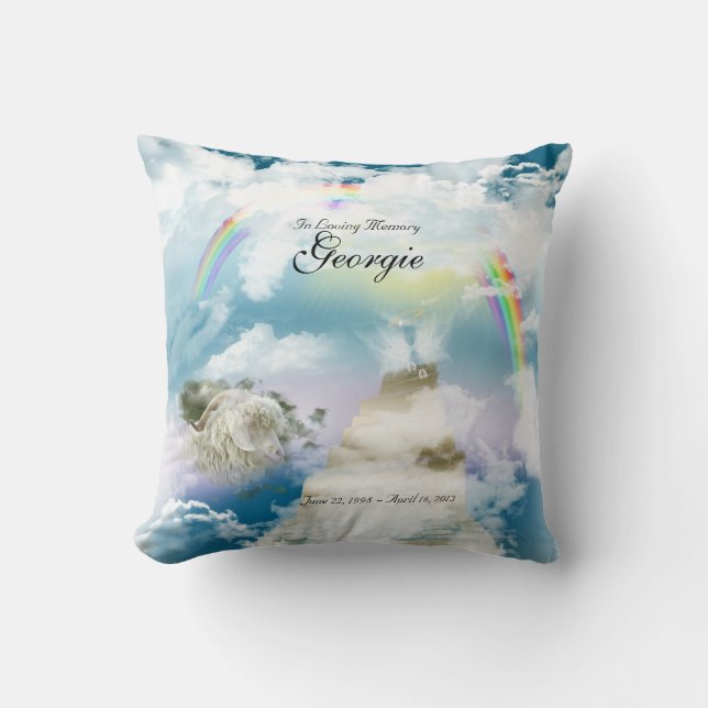 Rainbow Bridge Pet Goat Memorial Kissen (Vorderseite)