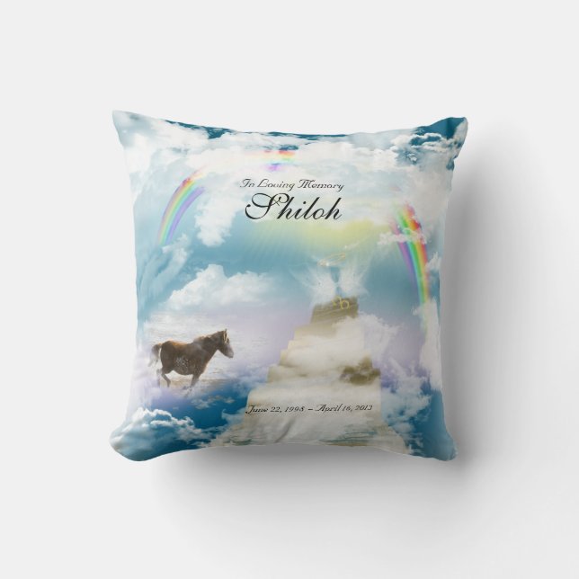 Rainbow Bridge Pet Horse Memorial Kissen (Vorderseite)