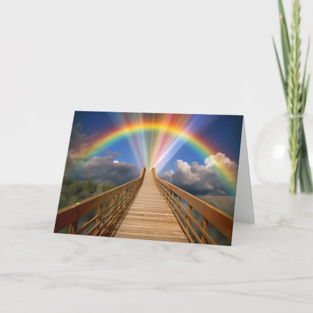 Rainbow Bridge Pet Memorial Loss Cat Dog Karte (Vorderseite)