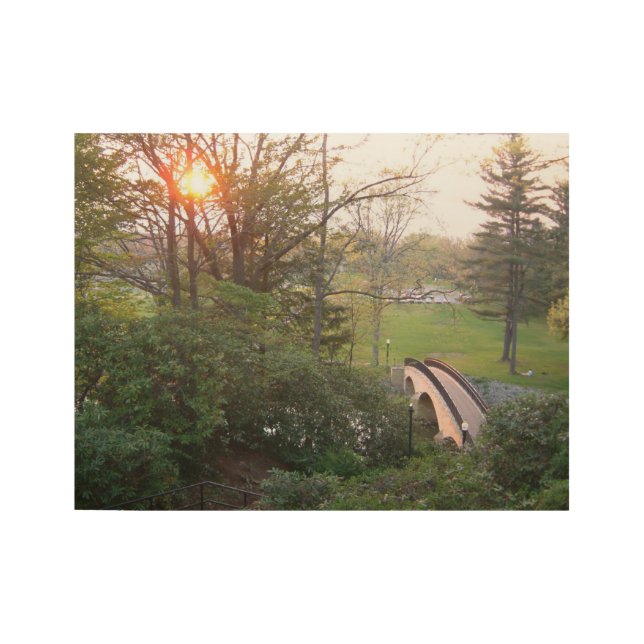 Rainbow Bridge Sunset an der Grove City Uni Holzposter (Vorderseite)