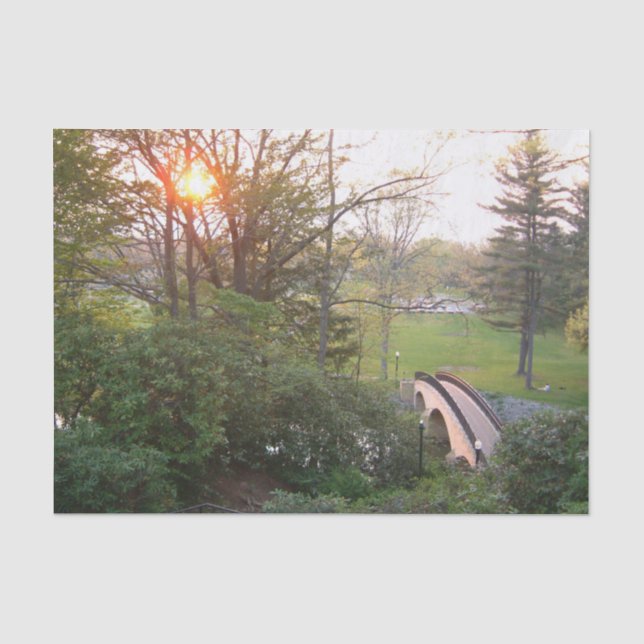 Rainbow Bridge Sunset an der Grove City Uni Seidenpapier (Vorderseite)