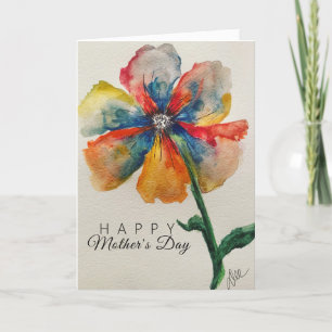 Rainbow Bright Abstrakte Blume Muttertagskarte Karte