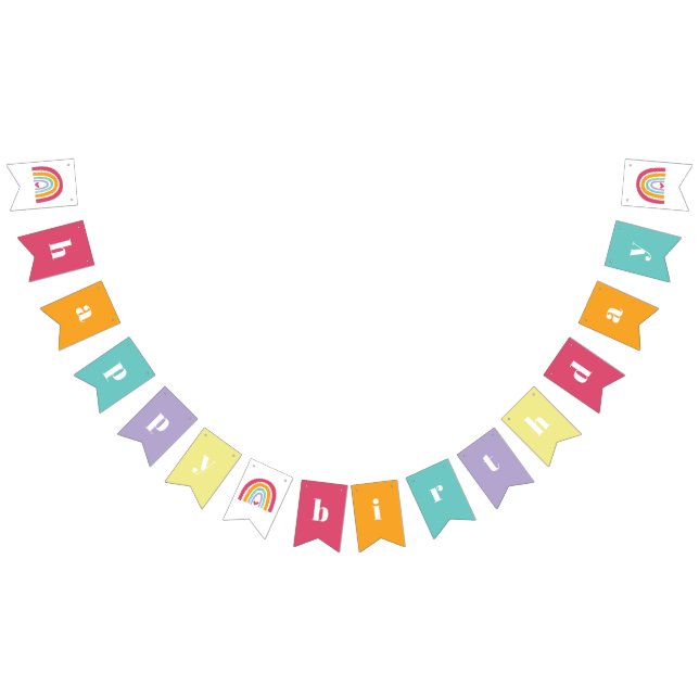 Rainbow Bright Birthday Party Wimpelkette (Alle)